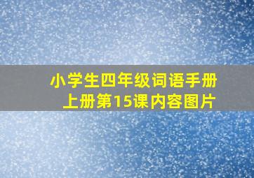 小学生四年级词语手册上册第15课内容图片