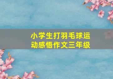 小学生打羽毛球运动感悟作文三年级