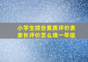 小学生综合素质评价表家长评价怎么填一年级