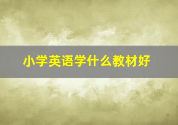 小学英语学什么教材好