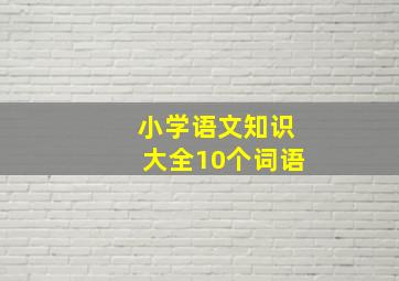 小学语文知识大全10个词语