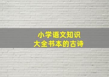 小学语文知识大全书本的古诗