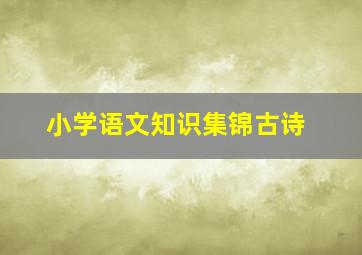 小学语文知识集锦古诗