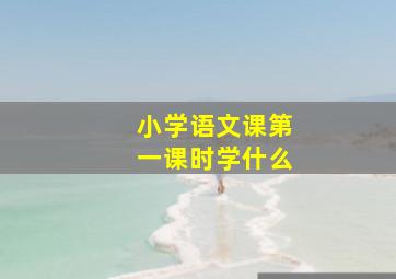 小学语文课第一课时学什么