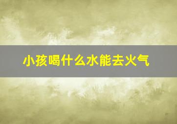 小孩喝什么水能去火气