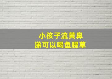 小孩子流黄鼻涕可以喝鱼腥草