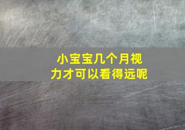 小宝宝几个月视力才可以看得远呢