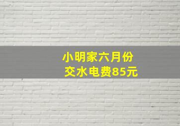 小明家六月份交水电费85元