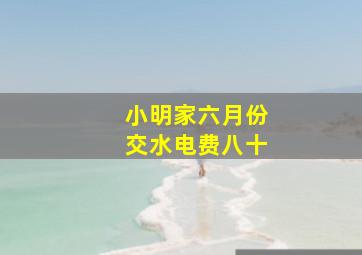 小明家六月份交水电费八十