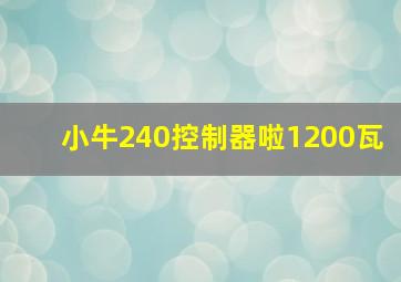 小牛240控制器啦1200瓦