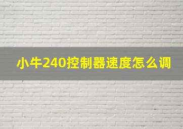 小牛240控制器速度怎么调