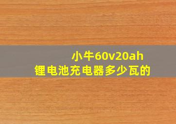 小牛60v20ah锂电池充电器多少瓦的