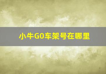 小牛G0车架号在哪里