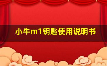 小牛m1钥匙使用说明书