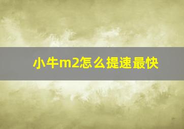 小牛m2怎么提速最快