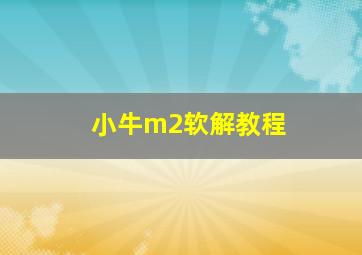 小牛m2软解教程