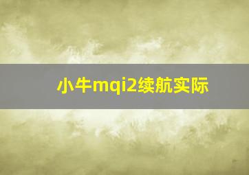 小牛mqi2续航实际