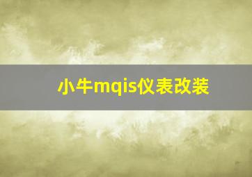 小牛mqis仪表改装