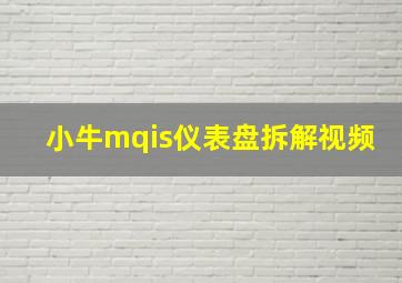 小牛mqis仪表盘拆解视频