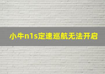 小牛n1s定速巡航无法开启