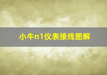 小牛n1仪表接线图解