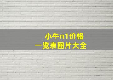 小牛n1价格一览表图片大全