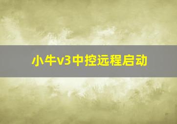 小牛v3中控远程启动