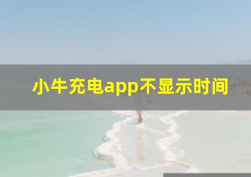 小牛充电app不显示时间