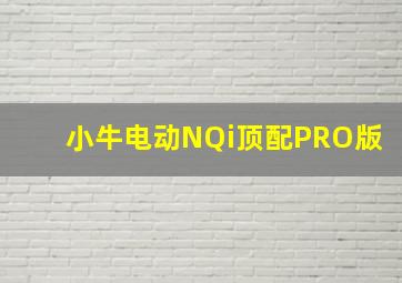 小牛电动NQi顶配PRO版