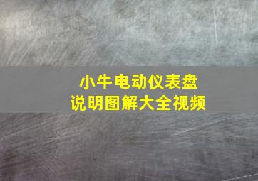 小牛电动仪表盘说明图解大全视频