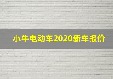 小牛电动车2020新车报价