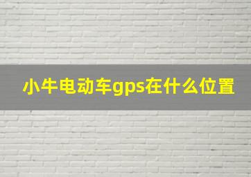 小牛电动车gps在什么位置