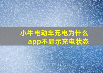 小牛电动车充电为什么app不显示充电状态