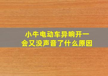 小牛电动车异响开一会又没声音了什么原因