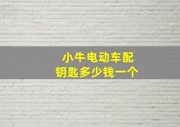 小牛电动车配钥匙多少钱一个