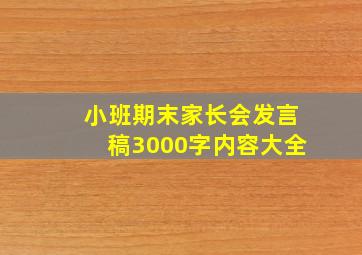 小班期末家长会发言稿3000字内容大全