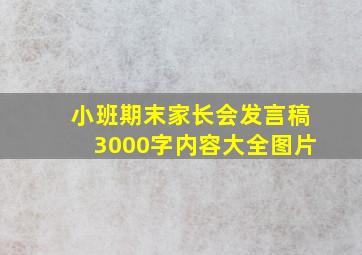 小班期末家长会发言稿3000字内容大全图片