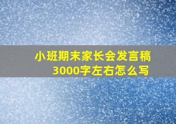 小班期末家长会发言稿3000字左右怎么写