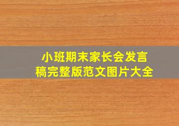 小班期末家长会发言稿完整版范文图片大全