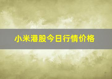 小米港股今日行情价格