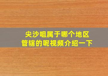 尖沙咀属于哪个地区管辖的呢视频介绍一下