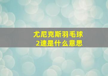 尤尼克斯羽毛球2速是什么意思