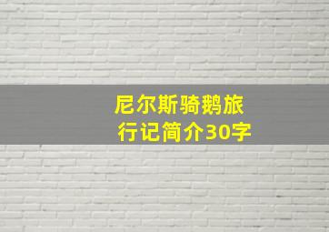 尼尔斯骑鹅旅行记简介30字