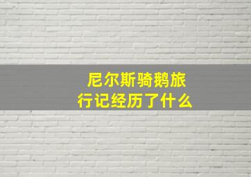 尼尔斯骑鹅旅行记经历了什么