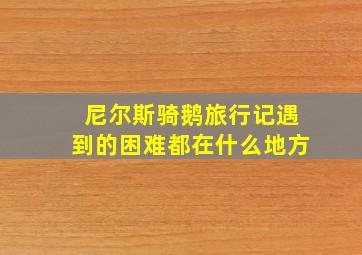 尼尔斯骑鹅旅行记遇到的困难都在什么地方