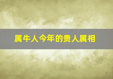 属牛人今年的贵人属相