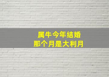 属牛今年结婚那个月是大利月