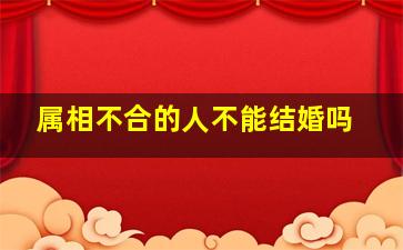 属相不合的人不能结婚吗