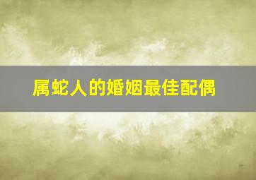 属蛇人的婚姻最佳配偶