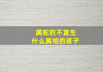 属蛇的不宜生什么属相的孩子